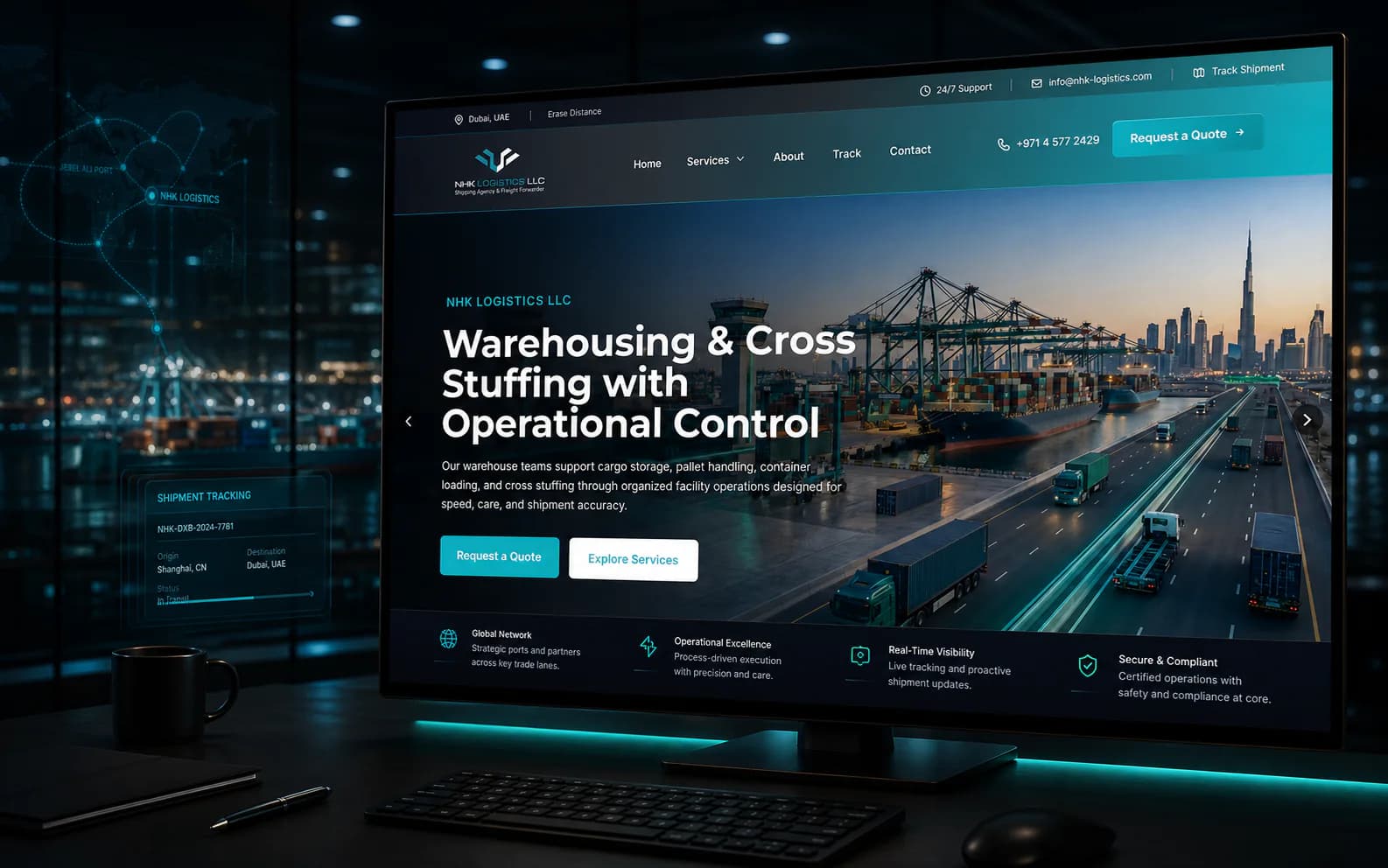 NHK Logistics — Logistics website for a Dubai freight company
