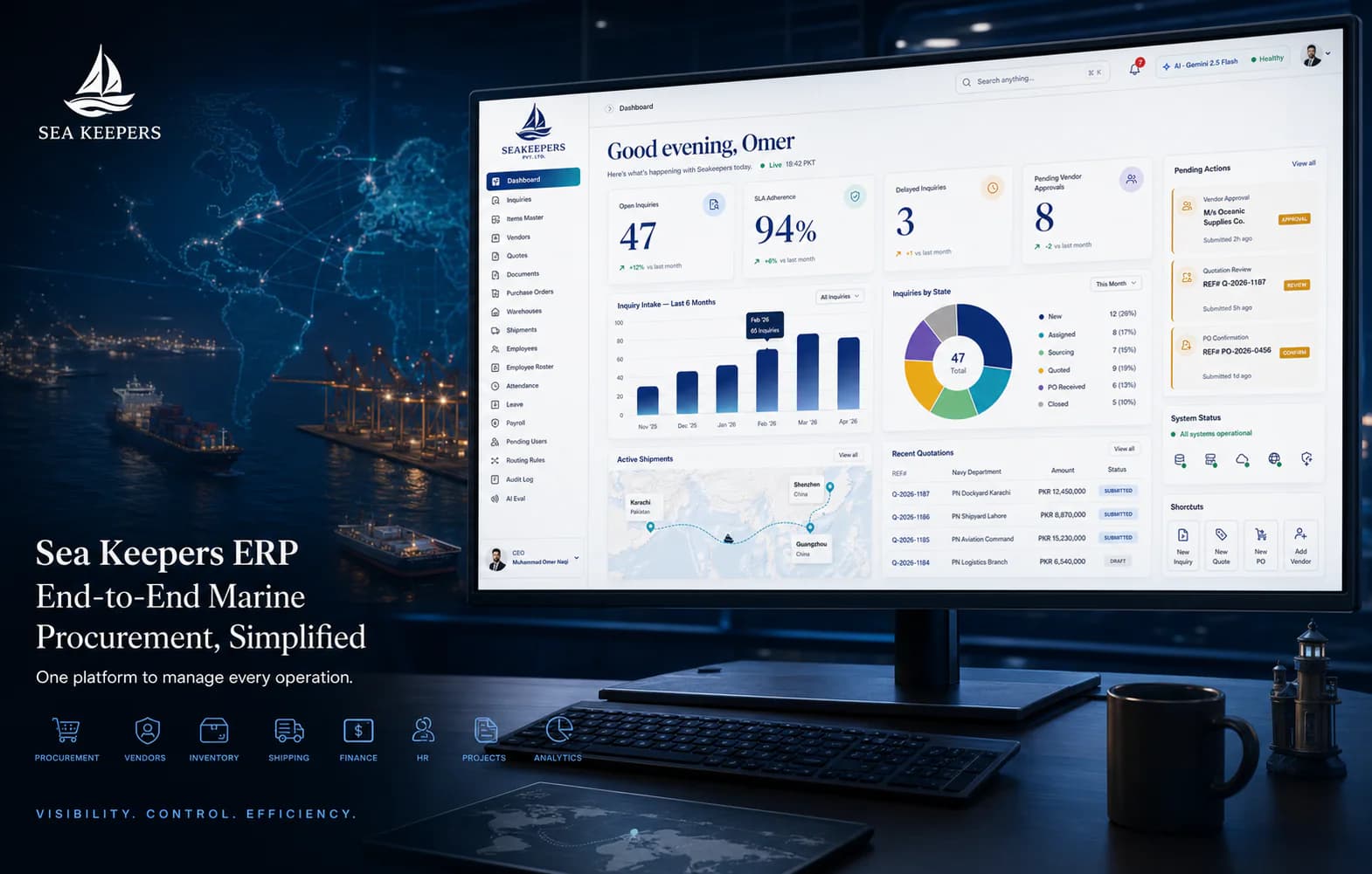 Sea Keepers ERP — Marine procurement ERP and corporate platform